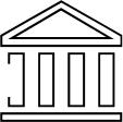 Symbol eines klassischen Gebäudes mit Säulen