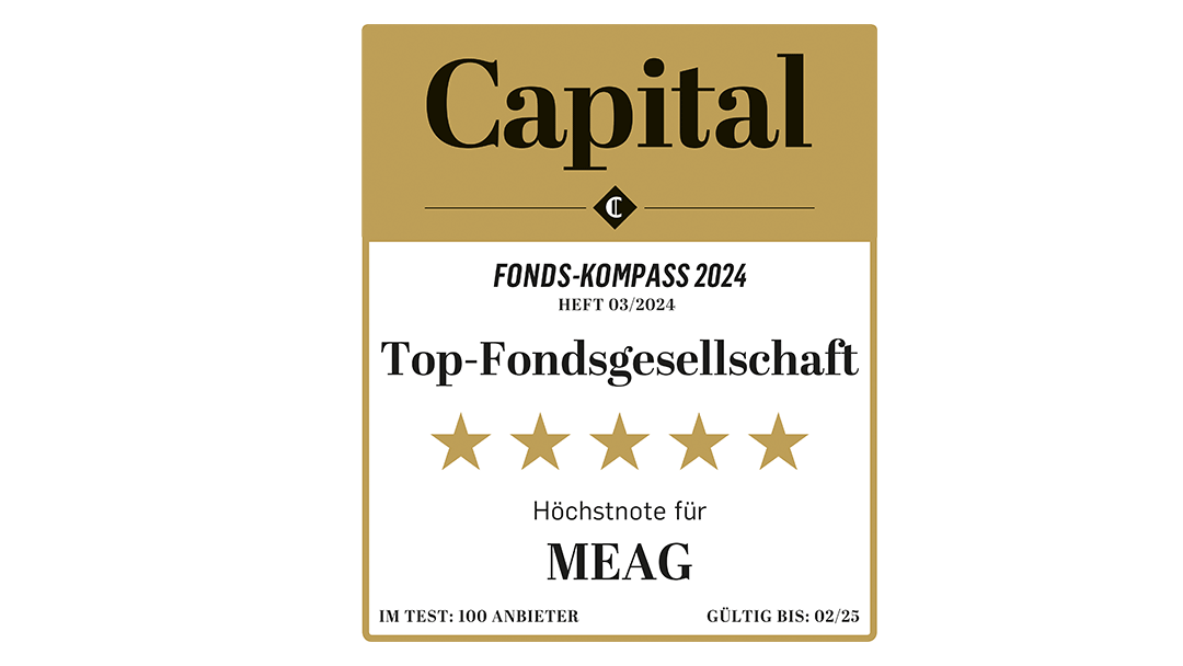 Höchstnote 5 Sterne und Sprung aufs Siegertreppchen beim Capital Fonds-Kompass 2024