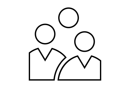 Drei Figuren als Gruppensymbol