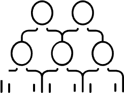 Drei Figuren als Gruppensymbol