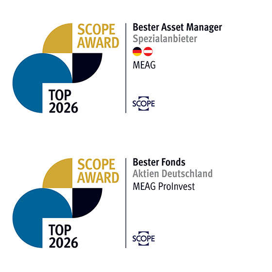 Scope Awards 2026: MEAG gewinnt in der Kategorie “Bester Spezialanbieter“ für Deutschland und Österreich; MEAG ProInvest erneut bei den Top Fonds.